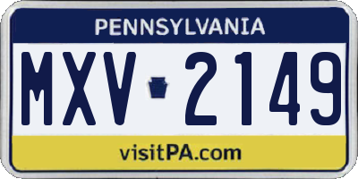 PA license plate MXV2149