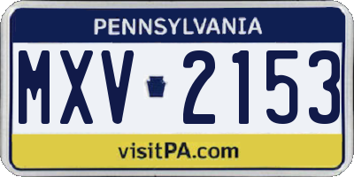 PA license plate MXV2153