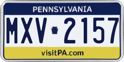 PA license plate MXV2157