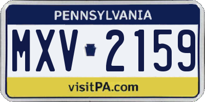 PA license plate MXV2159