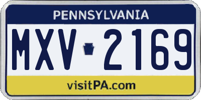 PA license plate MXV2169
