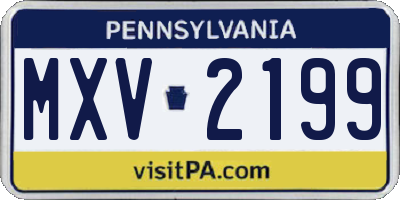 PA license plate MXV2199