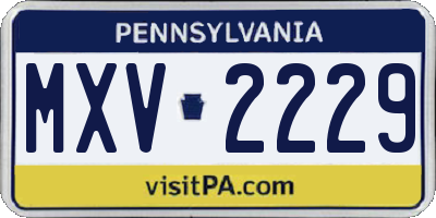 PA license plate MXV2229