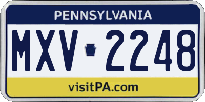 PA license plate MXV2248