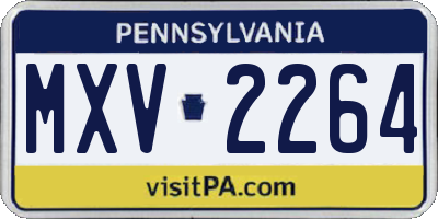 PA license plate MXV2264