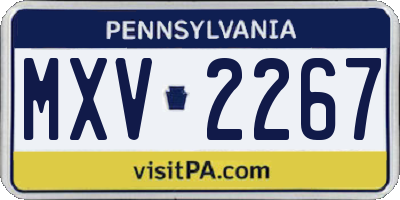 PA license plate MXV2267