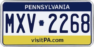 PA license plate MXV2268