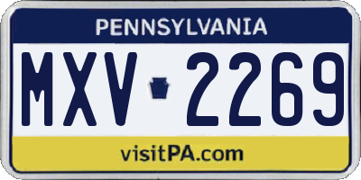 PA license plate MXV2269