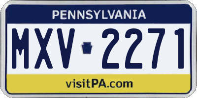 PA license plate MXV2271