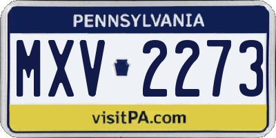 PA license plate MXV2273
