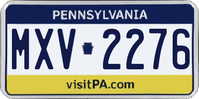 PA license plate MXV2276