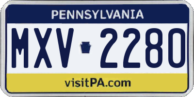 PA license plate MXV2280