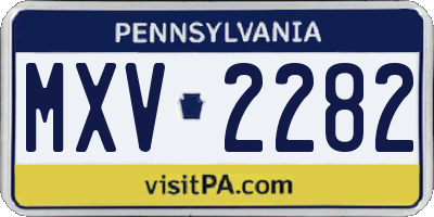PA license plate MXV2282