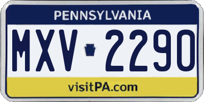 PA license plate MXV2290