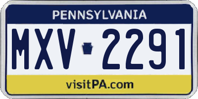 PA license plate MXV2291