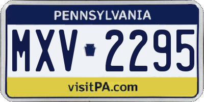 PA license plate MXV2295