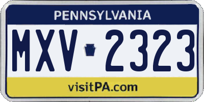 PA license plate MXV2323
