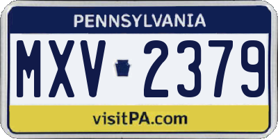 PA license plate MXV2379