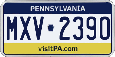 PA license plate MXV2390