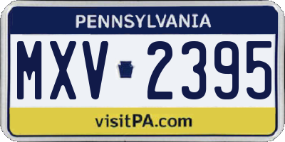 PA license plate MXV2395