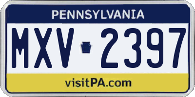 PA license plate MXV2397