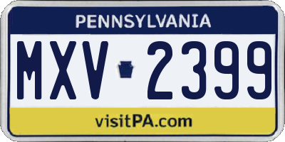 PA license plate MXV2399