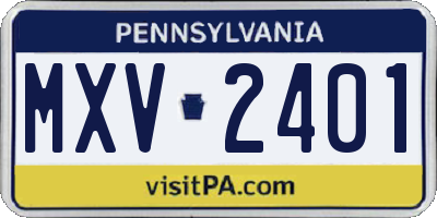 PA license plate MXV2401