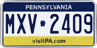 PA license plate MXV2409