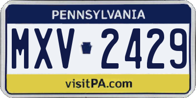 PA license plate MXV2429