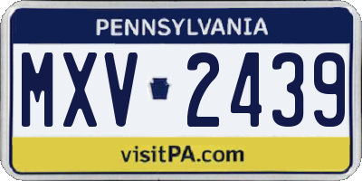 PA license plate MXV2439