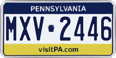 PA license plate MXV2446