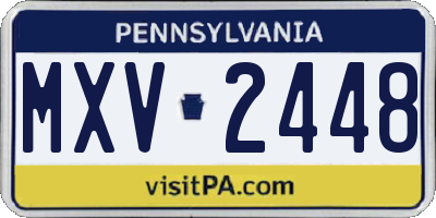 PA license plate MXV2448