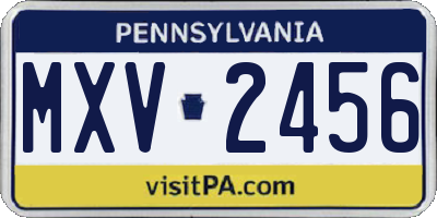 PA license plate MXV2456