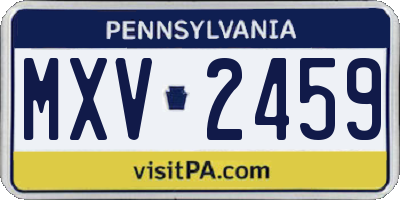 PA license plate MXV2459