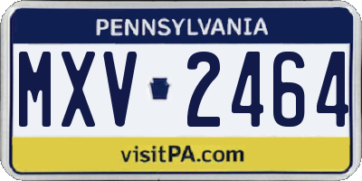 PA license plate MXV2464