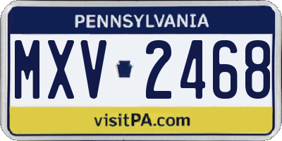 PA license plate MXV2468