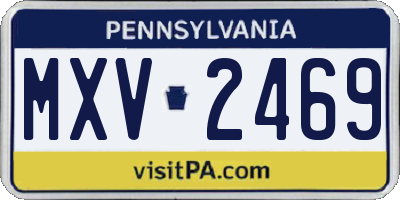 PA license plate MXV2469