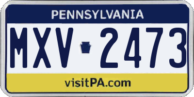 PA license plate MXV2473