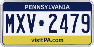 PA license plate MXV2479