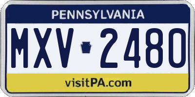 PA license plate MXV2480