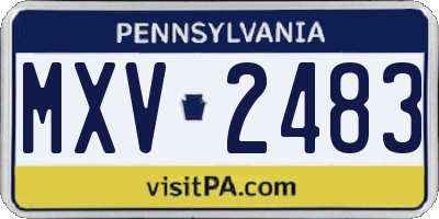 PA license plate MXV2483