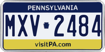 PA license plate MXV2484