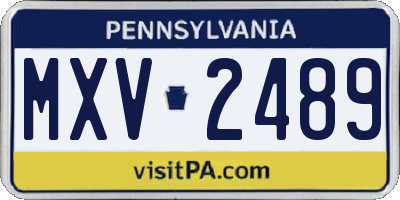 PA license plate MXV2489