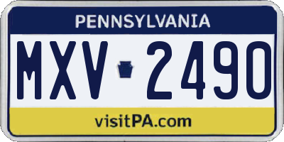 PA license plate MXV2490