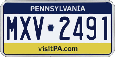 PA license plate MXV2491