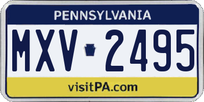 PA license plate MXV2495