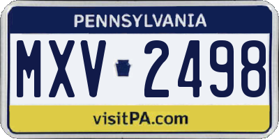 PA license plate MXV2498