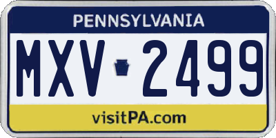 PA license plate MXV2499