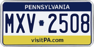 PA license plate MXV2508