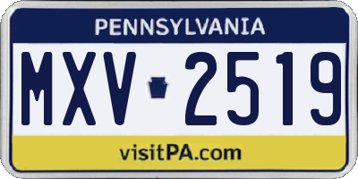 PA license plate MXV2519